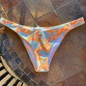 Rhythm Orange Floral Print High-Cut Bikini Bottoms
